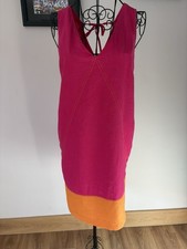 Next Women's Linen Blend Sleeveless Shift Dress Size 8 Pink And Orange Colour