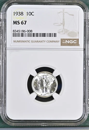 1938 Mercury Dime NGC MS-67