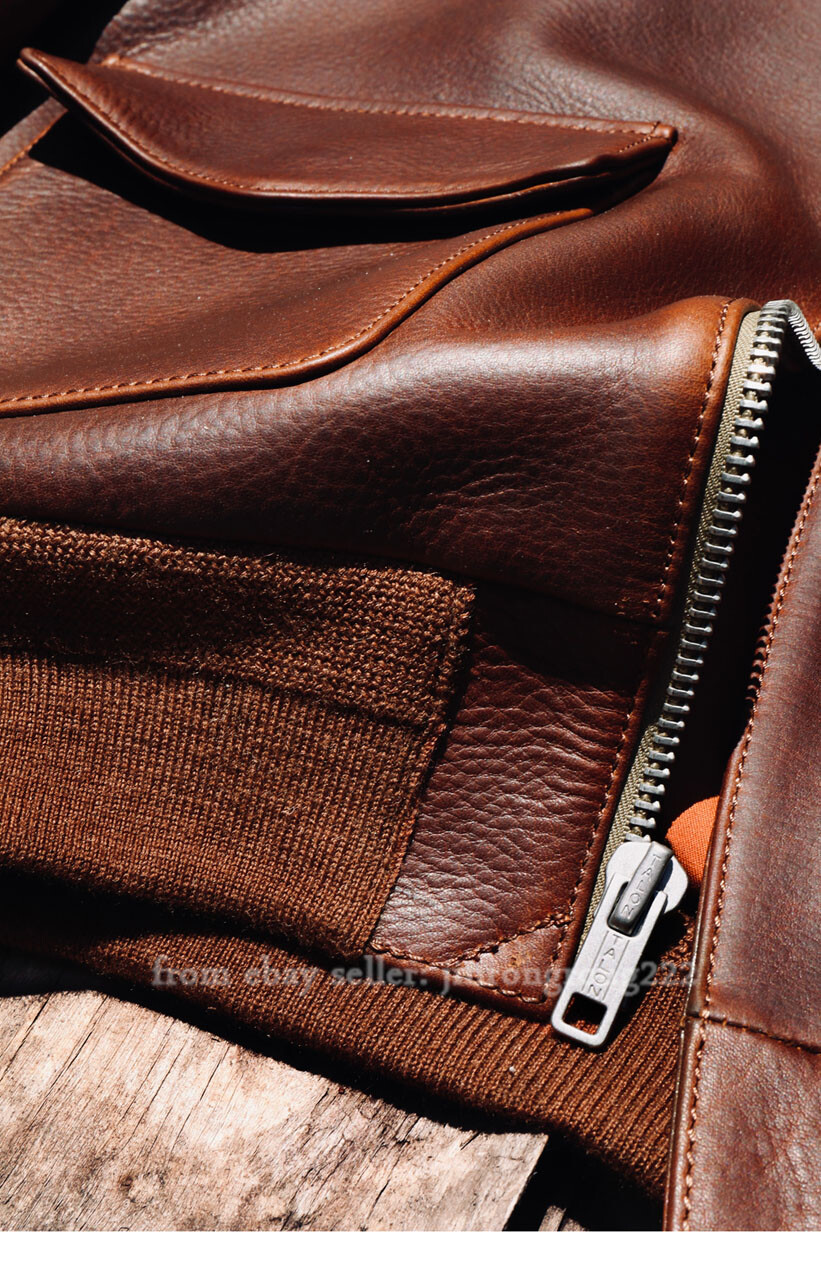 Short Style Head Layer Cowhide Flight Jacket A-2 Men