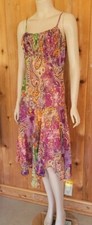 LILY CHIFFON Dress  Sleeveless  Size M  RUCHED RUFFLES LINED Fit & Flare Dress 