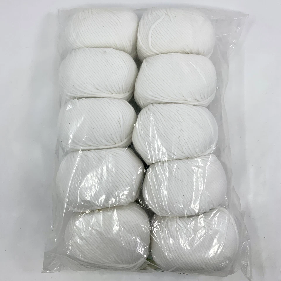 Lote de 10 Schulana SUPER ALGODÓN Hilos Mezcla Algodón/Poliéster 50g ea Blanco Italia NUEVO Foto 3 de 4