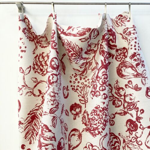 "Fabric Design!" SALE% MERANO* Vines Fruit Red Semi-Linen By the Meter Nya Nordiska - Picture 1 of 14