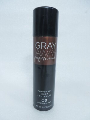 GRAY AWAY TEMPORARY ROOT CONCEALER 03 MEDIUM BROWN 2.0 OZ  Dented!