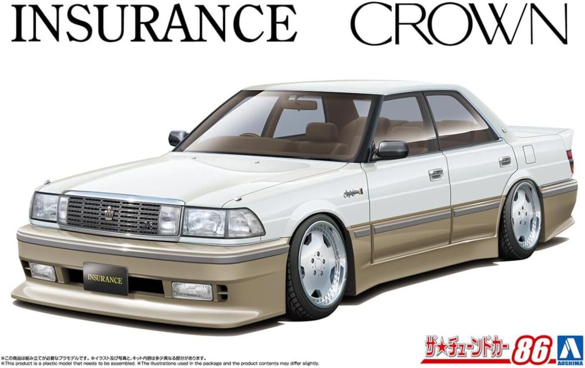 AOSHIMA 1/24 Toyota Insurance UZS131 Crown `89 the Tuned Car No.86
