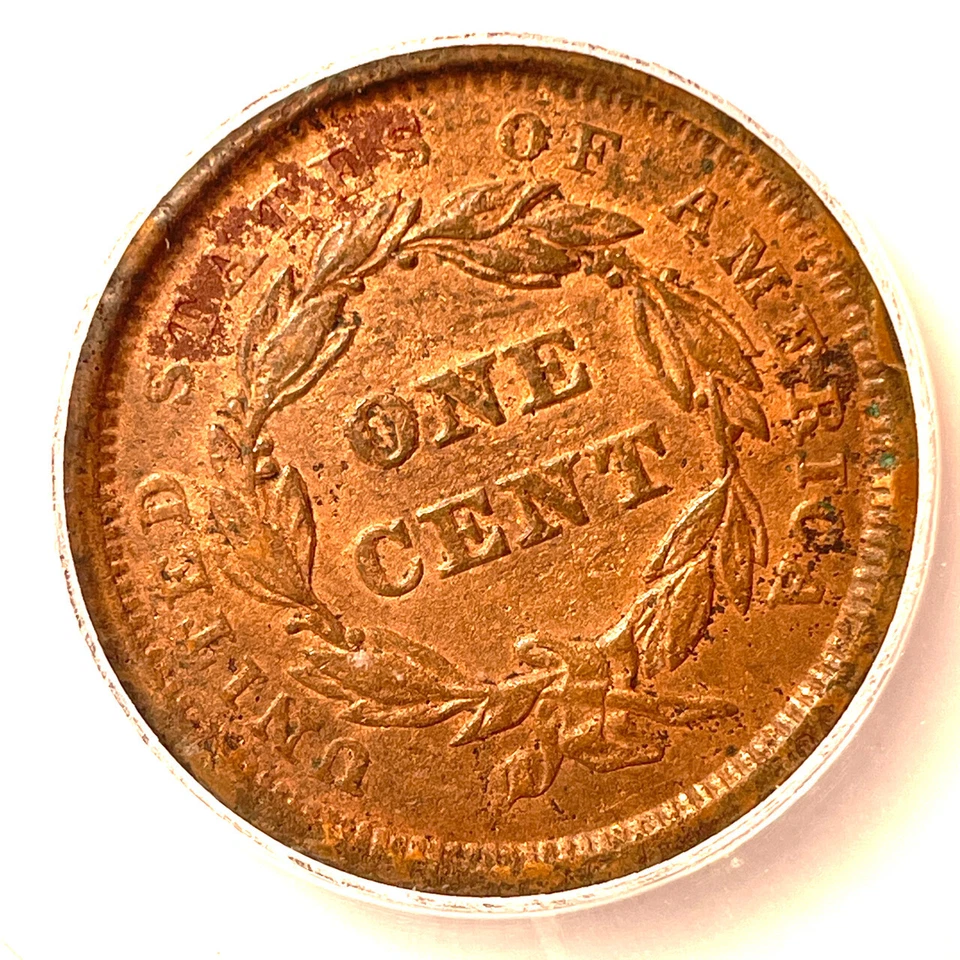 1840 Braided Hair Large Cent Almost Uncirculated ICG AU55 Coin, Details #6267 - Image 4 of 4
