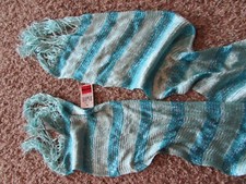 NEW w/tags unworn 75" turquoise  light blue sparkly scarf or shawl STRETCHY 