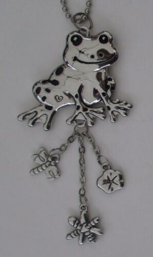 W3 tree FROG toad silver CAR CHARM MIRROR Rearview ornament GANZ eg0598