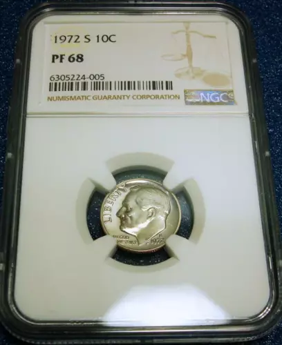 1972-S NGC PF68 10C ROOSEVELT DIME #005