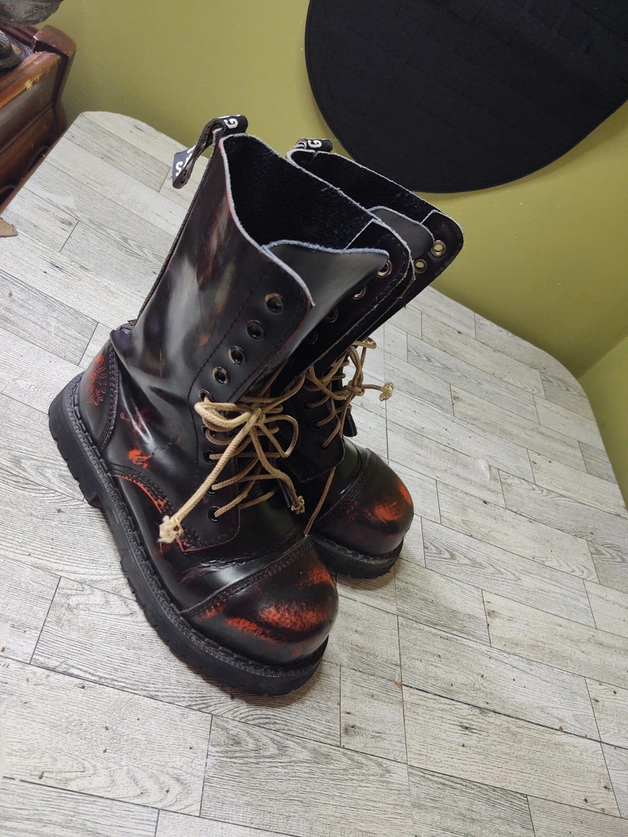 Burgundy rub top off boots