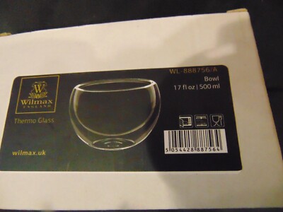 Wilmax Thermo Glass  Double Wall Vacuum Sealed Bowl 17 FL OZ /500ml WL 88756/A