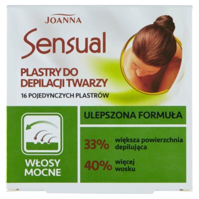5901018017361 Joanna Sensual plastry do depilacji twarzy włosy mocne 16szt + oli