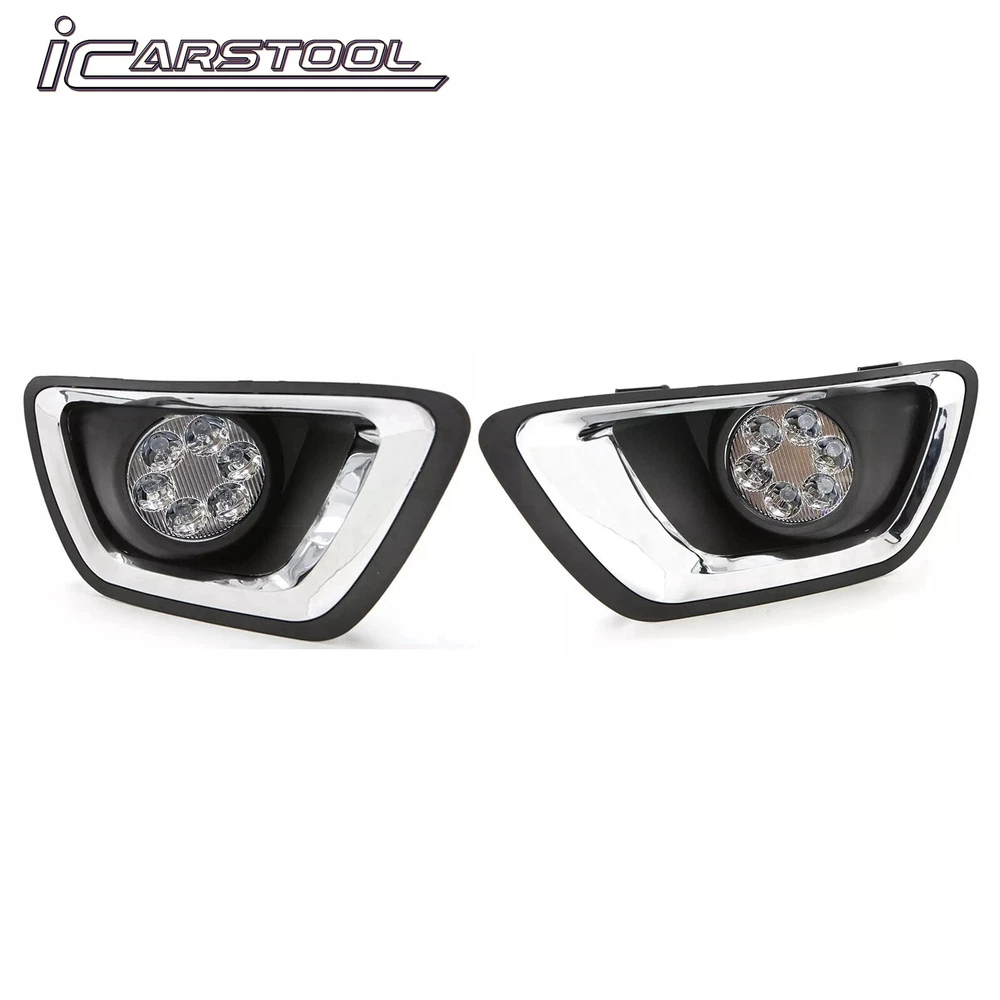 Clear Lens LED Fog Lights Kit For 2015-2020 Chevrolet Colorado with Bezel 5202 Plug