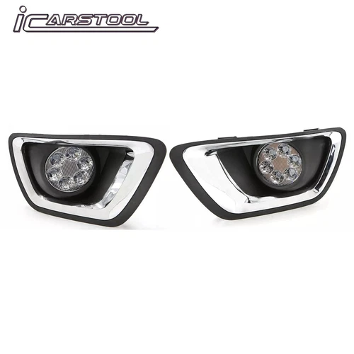 Clear Lens LED Fog Lights Kit For 2015-2020 Chevrolet Colorado with Bezel 5202 Plug