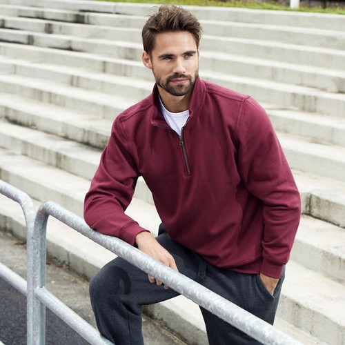 CLIQUE - Felpa Uomo Half Zip Felpe con Colletto Alzato Taglia 3XL 4XL 5XL - Foto 6 di 20