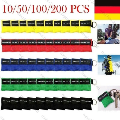 10-200CPR-Maske Face Shield Notfall Hilfe Beatmungsmaske Beatmungstuch Beatmungs
