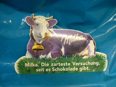  Collectors, old tin sign enamel advertising sign MILKA the most tender temptation