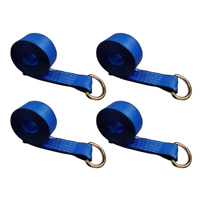 SHEUTSAN 4 PCS 2 Inch x 8 Ft Lasso Tow Strap, Lasso Straps with D Ring for Tow Truck