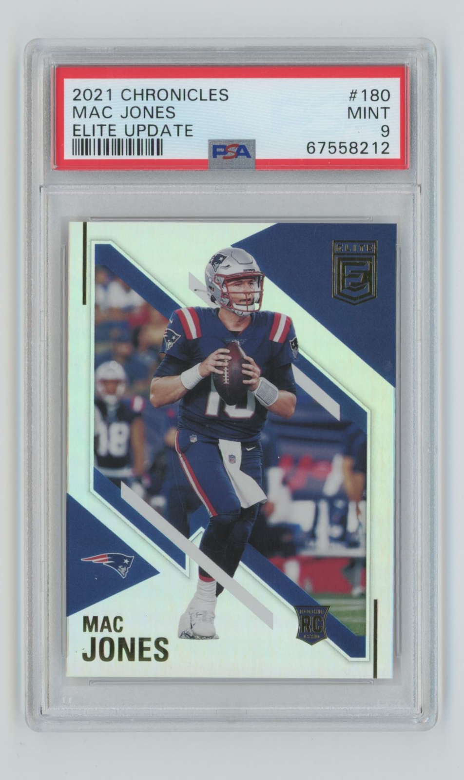 2021 Panini Chronicles Elite Update Mac Jones RC PSA 9 New England Patriots #180