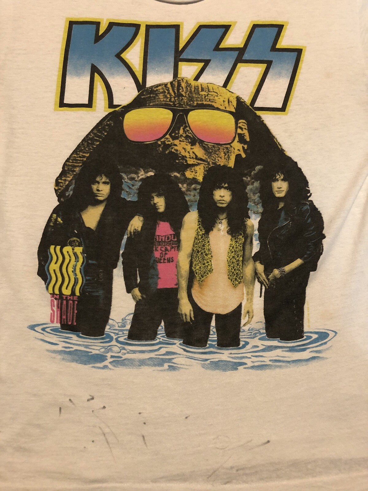 RARE-Vintage Kiss 1990 Hot In The Shade World Tour Rock Band T Shirt