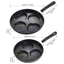 Four-Hole Non-Stick Egg Frying Pan Omelette Pancake Breakfast Cooker Skillet Kit