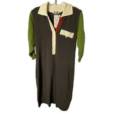 V&V Exclusive Women's Size Small Collared Shirt Dress 3/4 Sleeve Half Button NWT