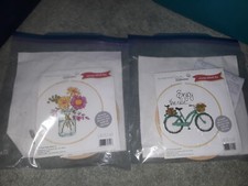 2 DIMENSIONS CROSS STITCH KITS - ENJOY THE RIDE  FLOWER MASON JAR