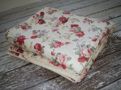 Ralph Lauren Danielle White Floral Custom Bedspread Quilt Full