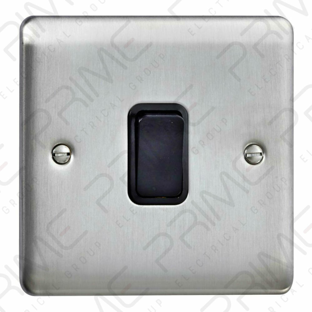 Deta VE1246SSB Light Switch 10 Amp - 1 Gang INTERMEDIATE Brushed Stainless