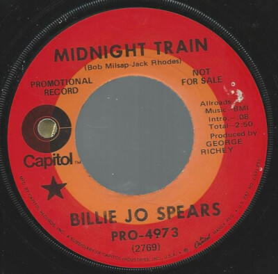 Billie Jo Spears - Midnight Train / Meanwhile Back In My Heart 1970 7'', Single, 