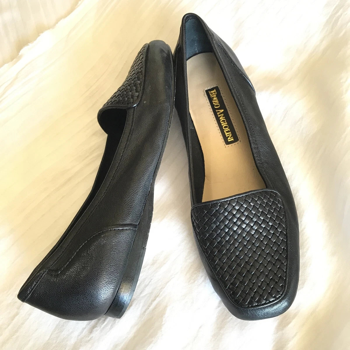 ENZO ANGIOLINI vintage Leather Ladies US Sz 5m Slip On Braided