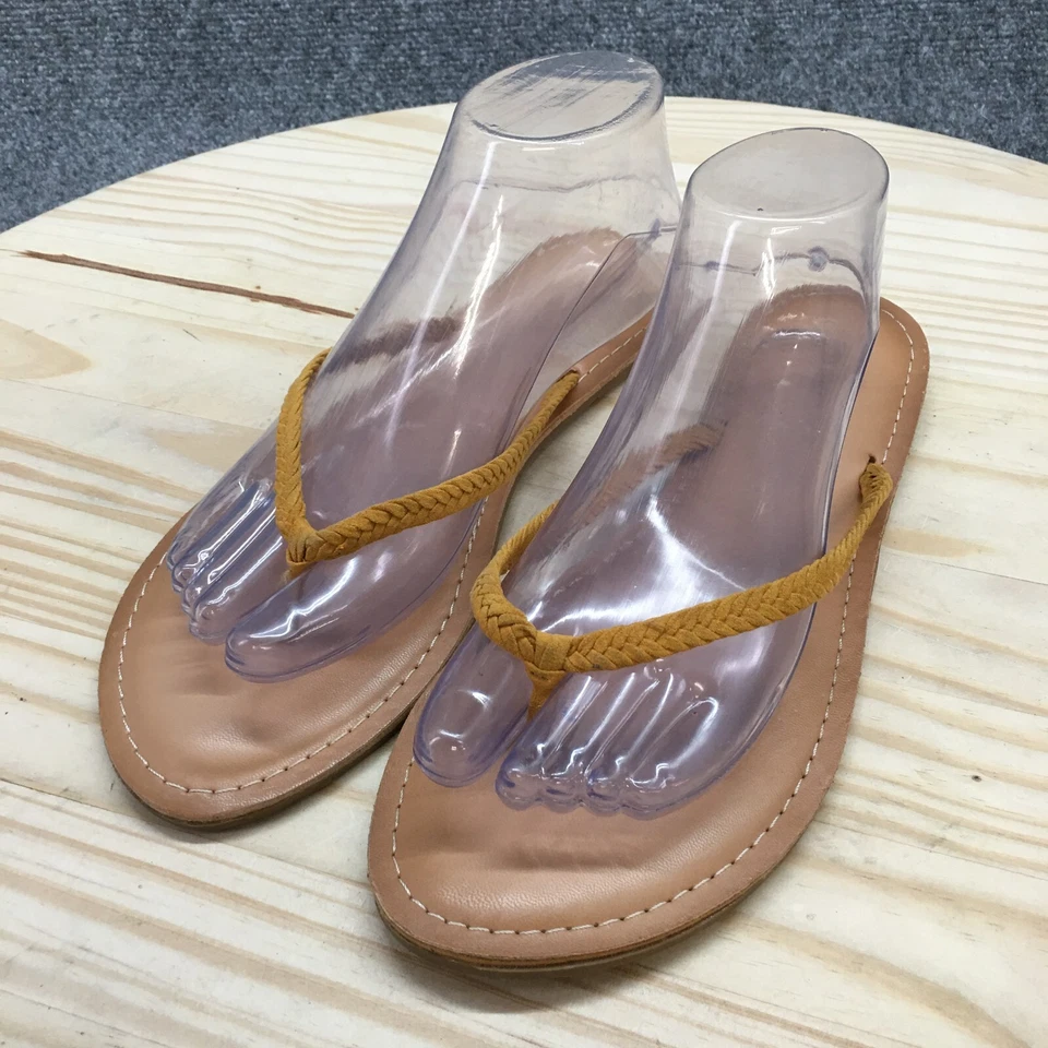 Sandálias femininas Old Navy 10 tanga marrom biqueira-post conforto casual biqueira aberta sem salto - Imagem 3 de 4