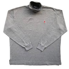 Vintage 90s Polo Ralph Lauren Mens Turtleneck Sz XL Long Sleeve Gray Made In USA