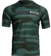 Thor Assist Camo Mens MTB Mountain Bike Jersey Green