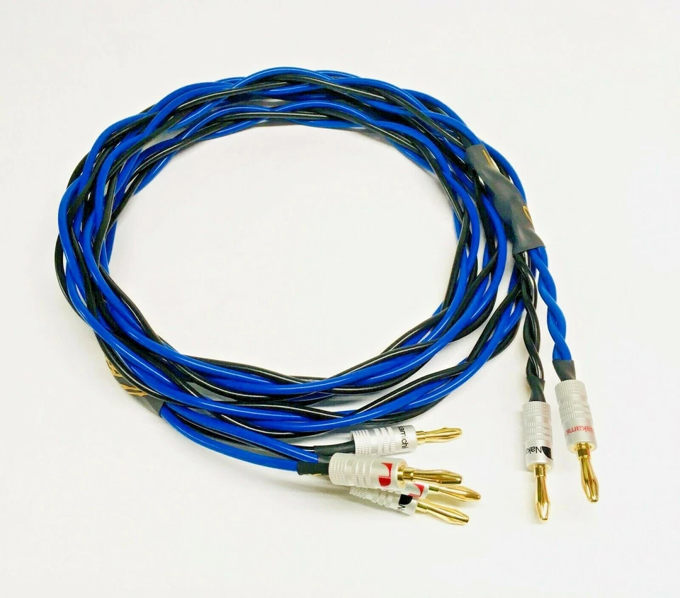 Audiophile Kinetic Bi-Wire Quad-Braid Speaker Cable Pair 12AWG/9AWG Banana/Spade - Image 2 of 4