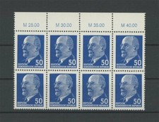 DDR ULBRICHT 937 b X y II OR3 OBERRAND-8er-BLOCK TYPENPAARE I/II ** m2781