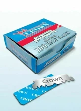 100 CROWN Razor Blades  Stainless Single edge For Shavette Barber Salon Shaving