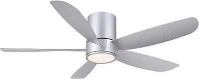 Large 52 in Ceiling Fan Indoor - Quiet DC Motor, Remote Control - Silver