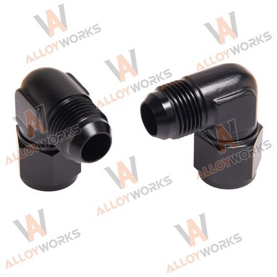 2x Aluminum 10AN Female to 10AN Male Flare Swivel 90 Degree Fitting Adapter