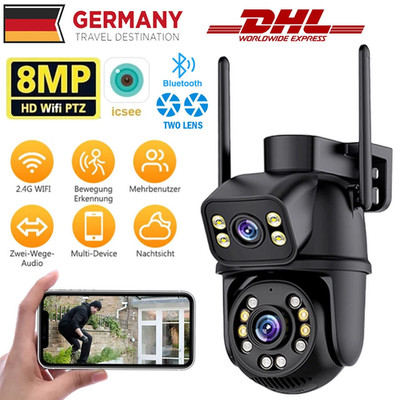 8MP Dual Lens Funk Wlan Wifi IP Netzwerk Camera Outdoor Außen Überwachungskamera