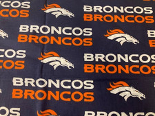 Denver Broncos Football Cotton Fabric NFL ONE YARD 4" - 58" Wide 40"x58" 1997