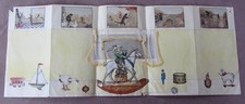 Libro de cuentos para niños casero de colección de la década de 1920 hoja recortada de pasta animales niño caballo de juguete