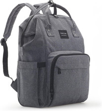 Stylish Diaper Bag Backpack with Changing Station - Dark Gray