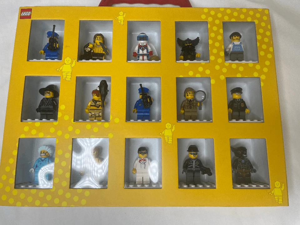 Various Lego Minifigures 2010-2015 Series in Display Case Boxer Cave Man Woman - Image 2 of 4