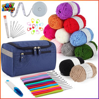HäKelnadel Set Mit HäKelgarn 12 Farben 2,0-8,0 Mm Ergonomisch Starterset FüR
