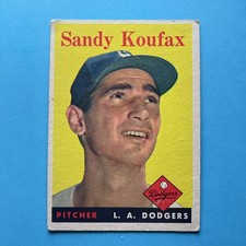 1958 Topps #187 Sandy Koufax - G/VG