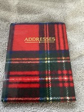 Vintage Plaid Address Book With Gold Lettering
