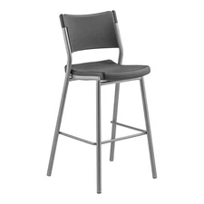NPS Cafe Time Series 42" Modern Plastic and Steel Stool in Charcoal Slate