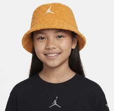 Nike Jordan Youth Fuel Up Cool Down Bucket Hat Orange One-Size 8-20 Terry NWT