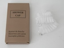 Clear plastic shower cap bonnet, shower hat, travel shower hat, bath