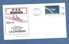 U.S.S WORDEN LAUNCHING JUN 2,1962 BATH MAINE BECK MWB 41  NAVAL COVER